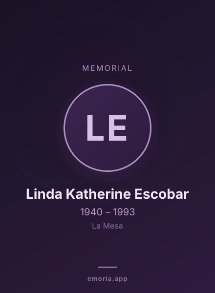 Memorial portrait of Linda Katherine Escobar