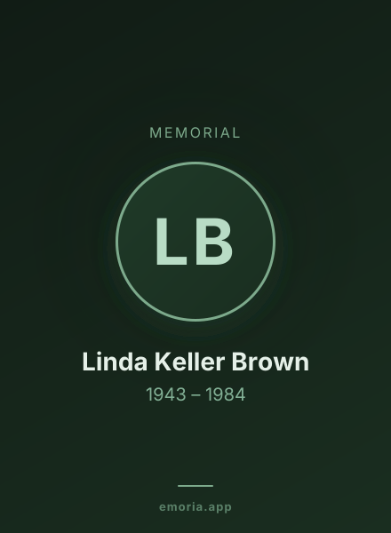 Memorial portrait of Linda Keller Brown