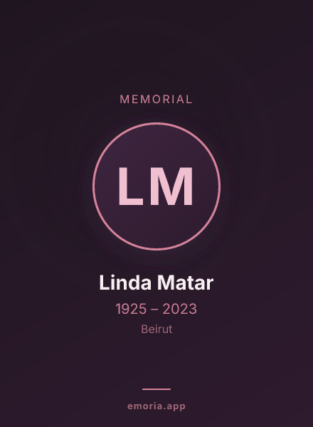 Memorial portrait of Linda Matar