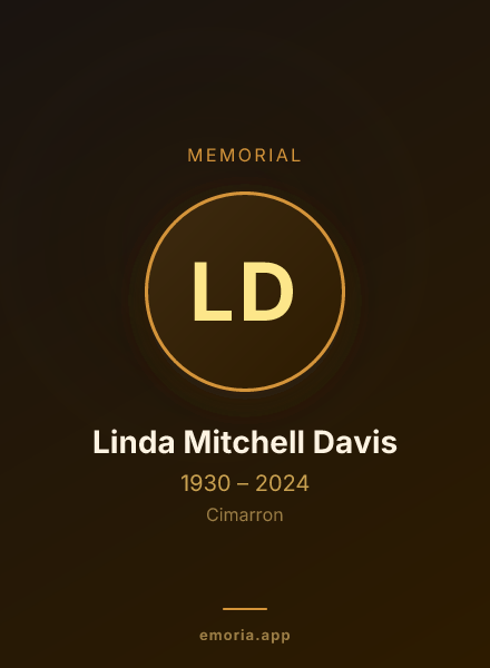 Memorial portrait of Linda Mitchell Davis