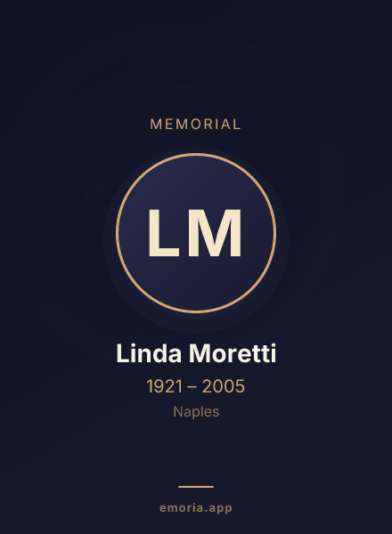 Memorial portrait of Linda Moretti