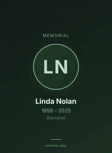 Memorial portrait of Linda Nolan