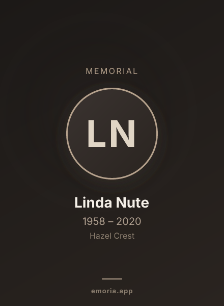 Memorial portrait of Linda Nute