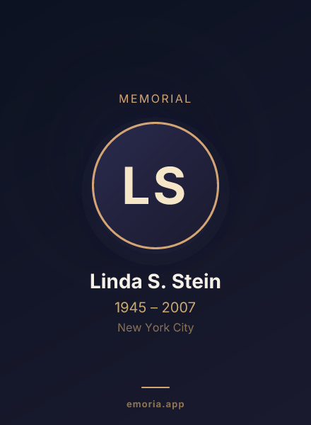 Memorial portrait of Linda S. Stein