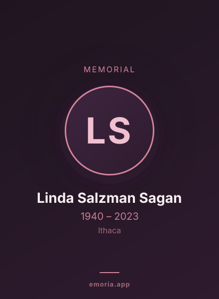 Memorial portrait of Linda Salzman Sagan