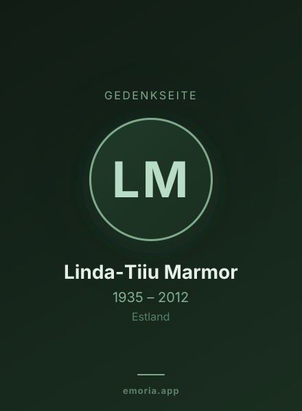 Gedenkportrait von Linda-Tiiu Marmor