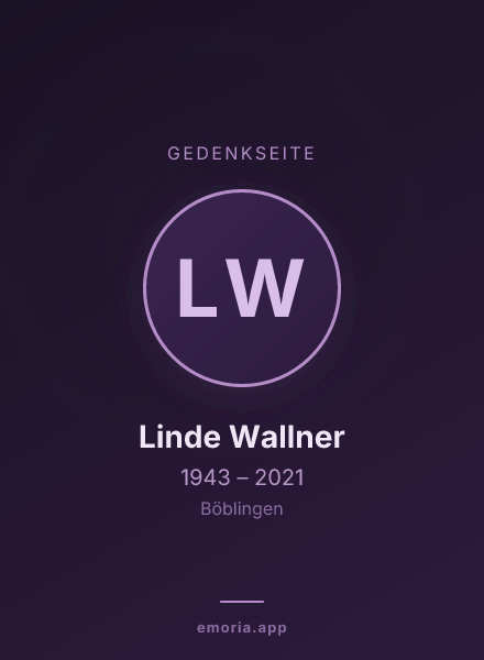 Gedenkportrait von Linde Wallner