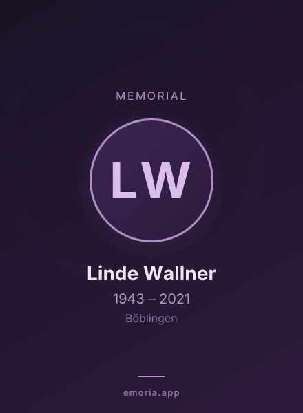 Memorial portrait of Linde Wallner