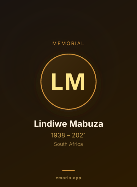 Memorial portrait of Lindiwe Mabuza