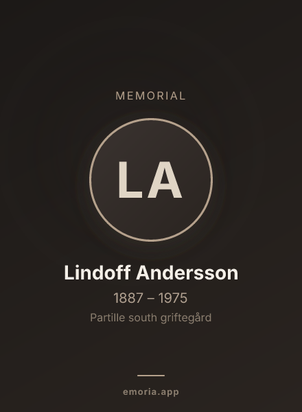 Memorial portrait of Lindoff Andersson