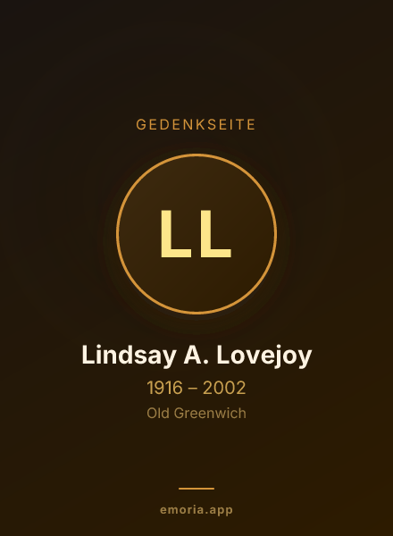 Gedenkportrait von Lindsay A. Lovejoy
