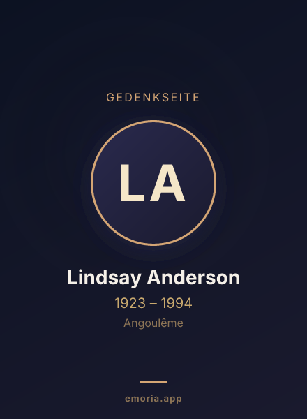 Gedenkportrait von Lindsay Anderson