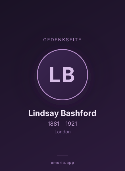Gedenkportrait von Lindsay Bashford