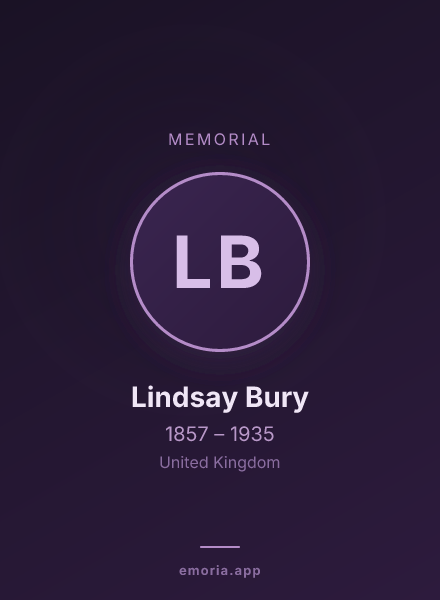 Memorial portrait of Lindsay Bury