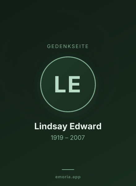 Gedenkportrait von Lindsay Edward