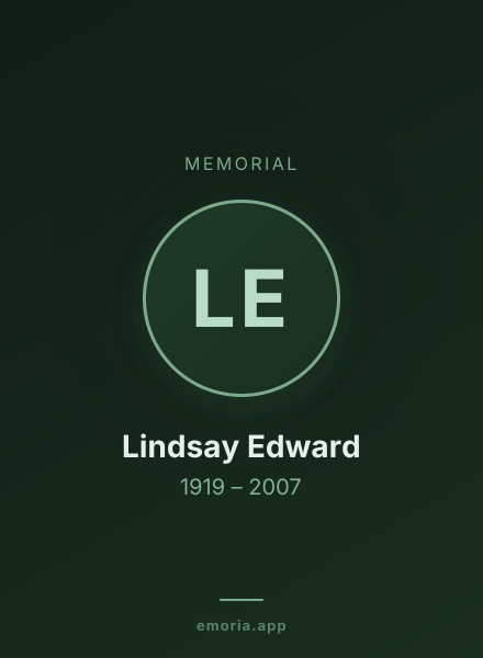 Memorial portrait of Lindsay Edward