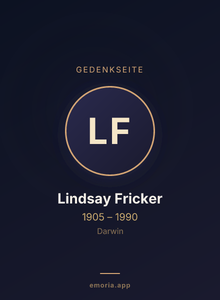 Gedenkportrait von Lindsay Fricker