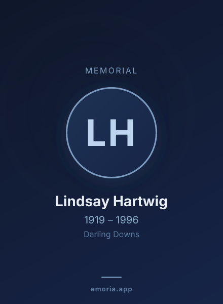 Memorial portrait of Lindsay Hartwig