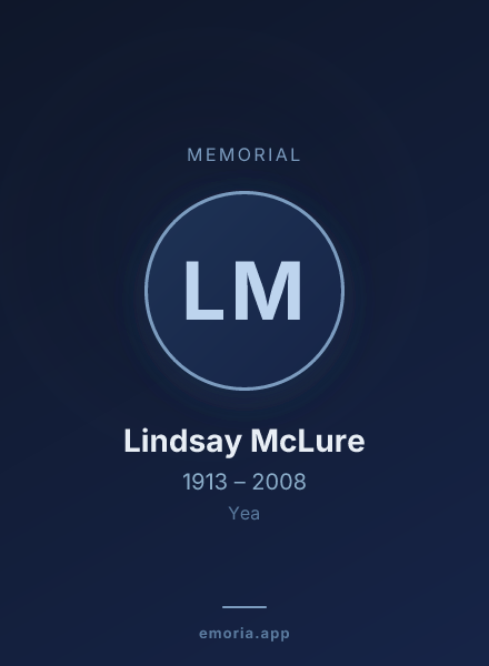 Memorial portrait of Lindsay McLure