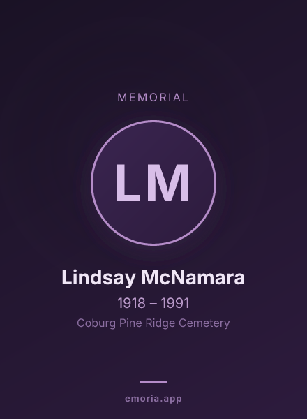 Memorial portrait of Lindsay McNamara