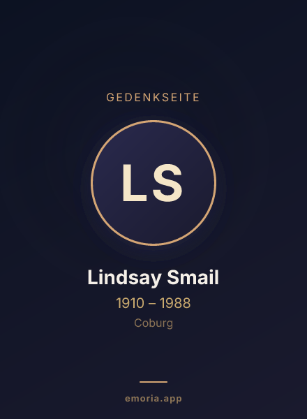 Gedenkportrait von Lindsay Smail