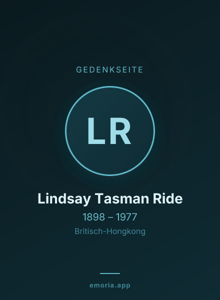 Gedenkportrait von Lindsay Tasman Ride