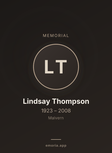 Memorial portrait of Lindsay Thompson