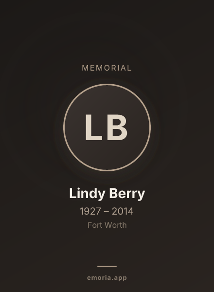 Memorial portrait of Lindy Berry