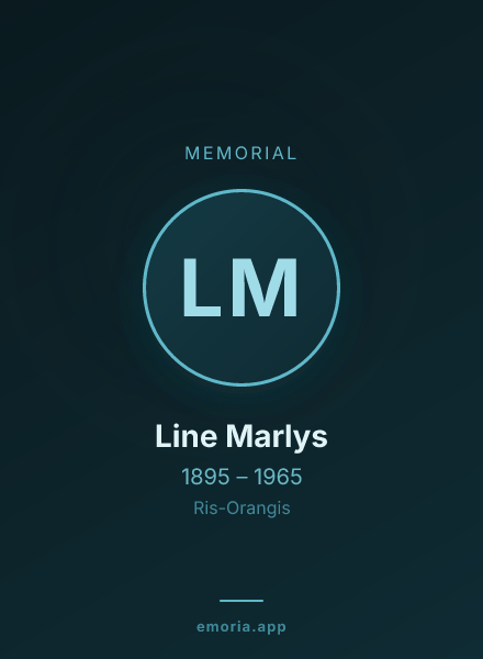 Memorial portrait of Line Marlys