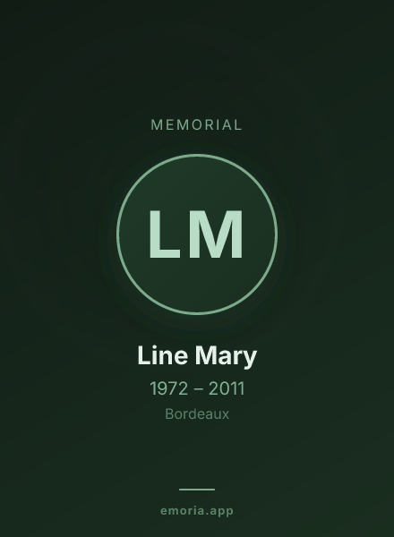 Memorial portrait of Line Mary