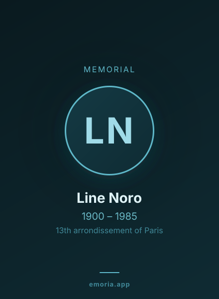 Memorial portrait of Line Noro