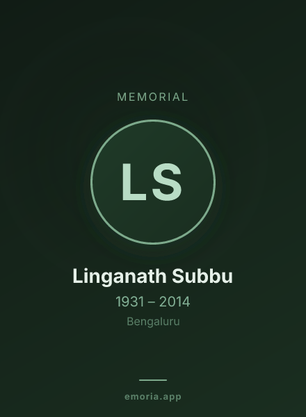 Memorial portrait of Linganath Subbu