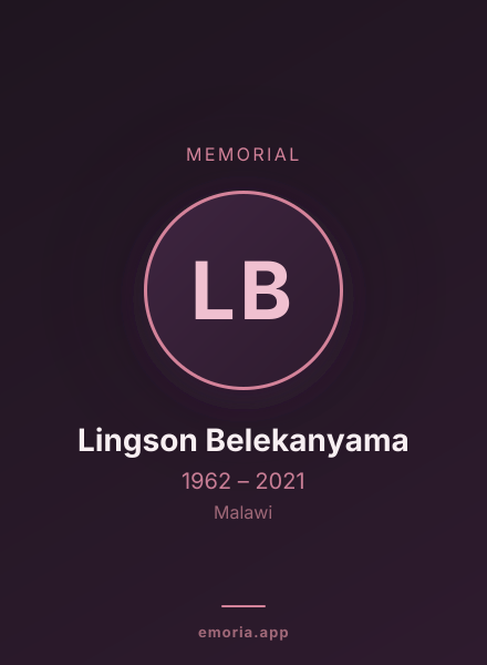 Memorial portrait of Lingson Belekanyama