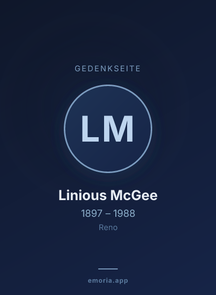 Gedenkportrait von Linious  McGee