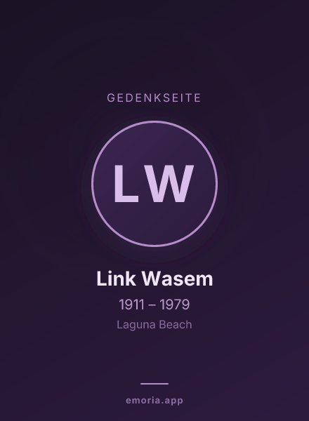 Gedenkportrait von Link Wasem