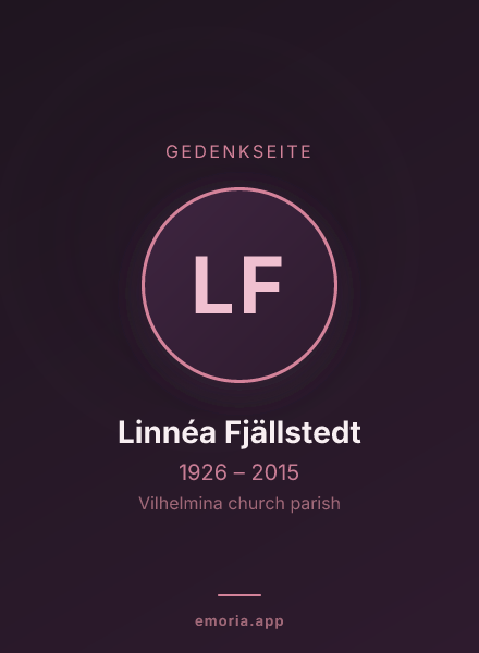 Gedenkportrait von Linnéa Fjällstedt