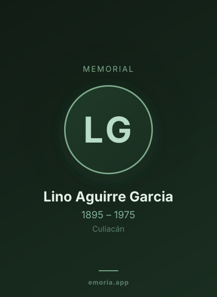 Memorial portrait of Lino Aguirre Garcia