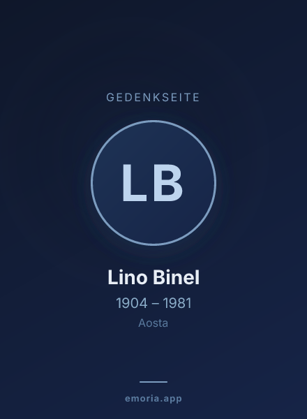 Gedenkportrait von Lino Binel