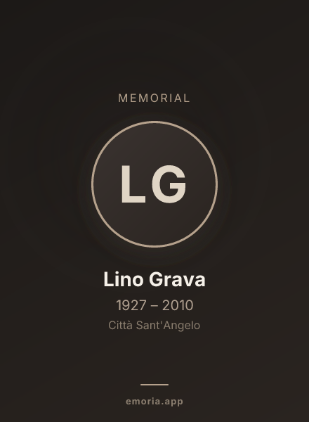Memorial portrait of Lino Grava