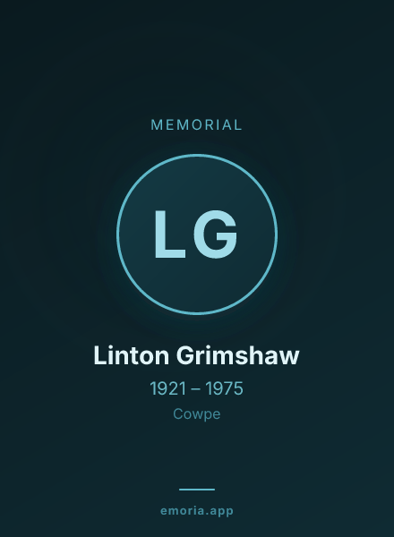 Memorial portrait of Linton Grimshaw