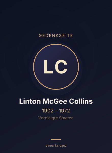 Gedenkportrait von Linton McGee Collins
