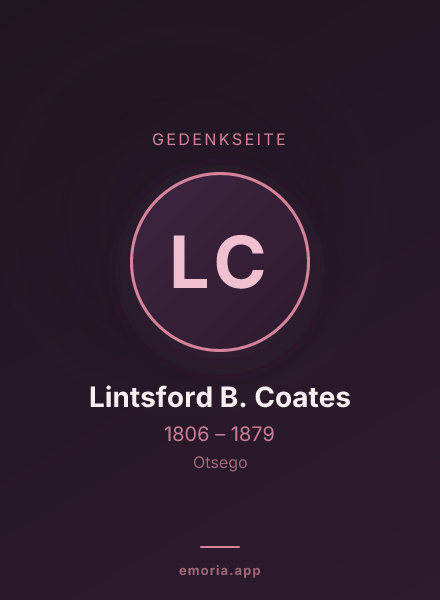 Gedenkportrait von Lintsford B. Coates