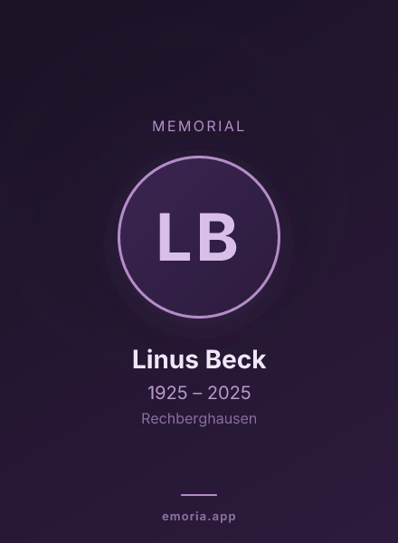 Memorial portrait of Linus Beck