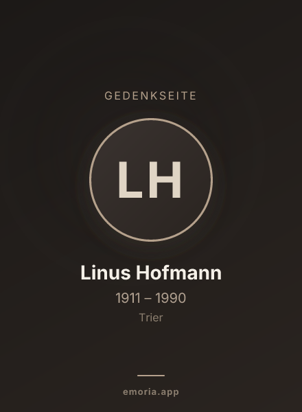 Gedenkportrait von Linus Hofmann