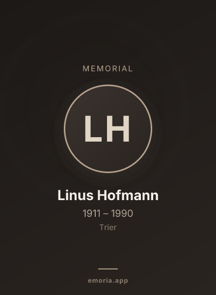 Memorial portrait of Linus Hofmann