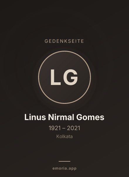 Gedenkportrait von Linus Nirmal Gomes