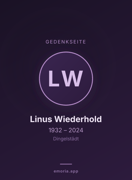 Gedenkportrait von Linus Wiederhold
