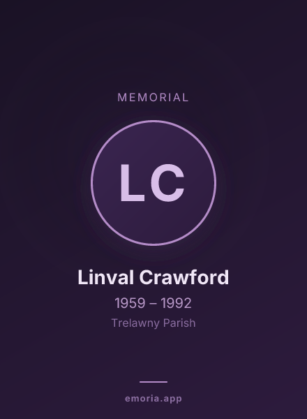 Memorial portrait of Linval Crawford