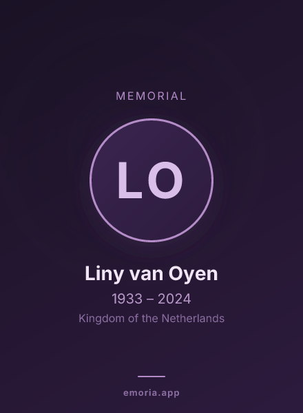 Memorial portrait of Liny van Oyen