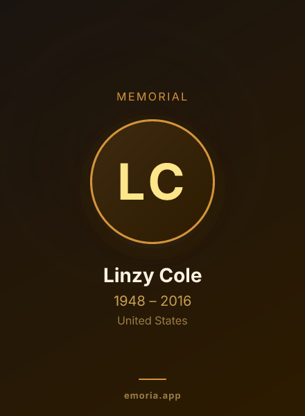 Memorial portrait of Linzy Cole